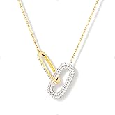 STORYJEWELLERY Mixed Metal Necklace, Two Tone Necklace for Women, Interlocking Pendant Necklaces, Silver and Gold Plated Jewelry