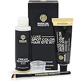 Parallel Products - Luxe Color (Dark Brown) - Cream Hair Dye - 25mL - Tint for Professional Spot Coloring - With Cream Developer, Mixing Dish and Application Brush - Covers Grey Hair - Root Touch Up