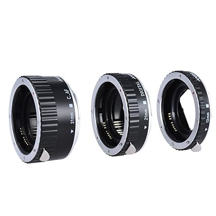 Andoer Bunte Metall TTL AF Autofokus Makro Zwischenringe Automatik-Zwischenringe für Canon EOS EF EF-S-60D 7D 5D II 550D (Sil