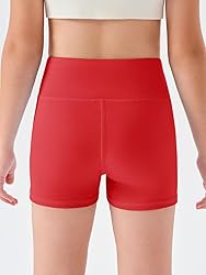 Haloumoning Girls Athletic Shorts Kids High Waisted