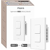Aqara Smart Light Switch H2 (2-in-1 Neutral, 2 Buttons, 2 Channels), Thread/Zigbee Protocol, Wall Switch for Smart Home, Supp