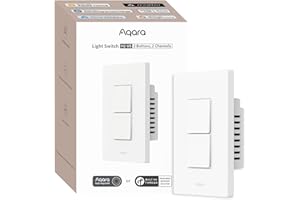 Aqara Smart Light Switch H2 (2-in-1 Neutral, 2 Buttons, 2 Channels), Thread/Zigbee Protocol, Wall Switch for Smart Home, Supports Apple Home, Google, Alexa, Matter Over Thread