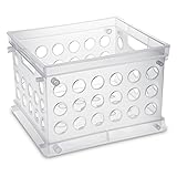Sterilite Mini Crate, Stackable Plastic Storage Bin