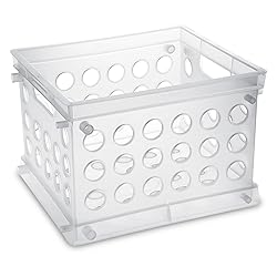 Sterilite Mini Crate, Stackable Plastic Storage Bin