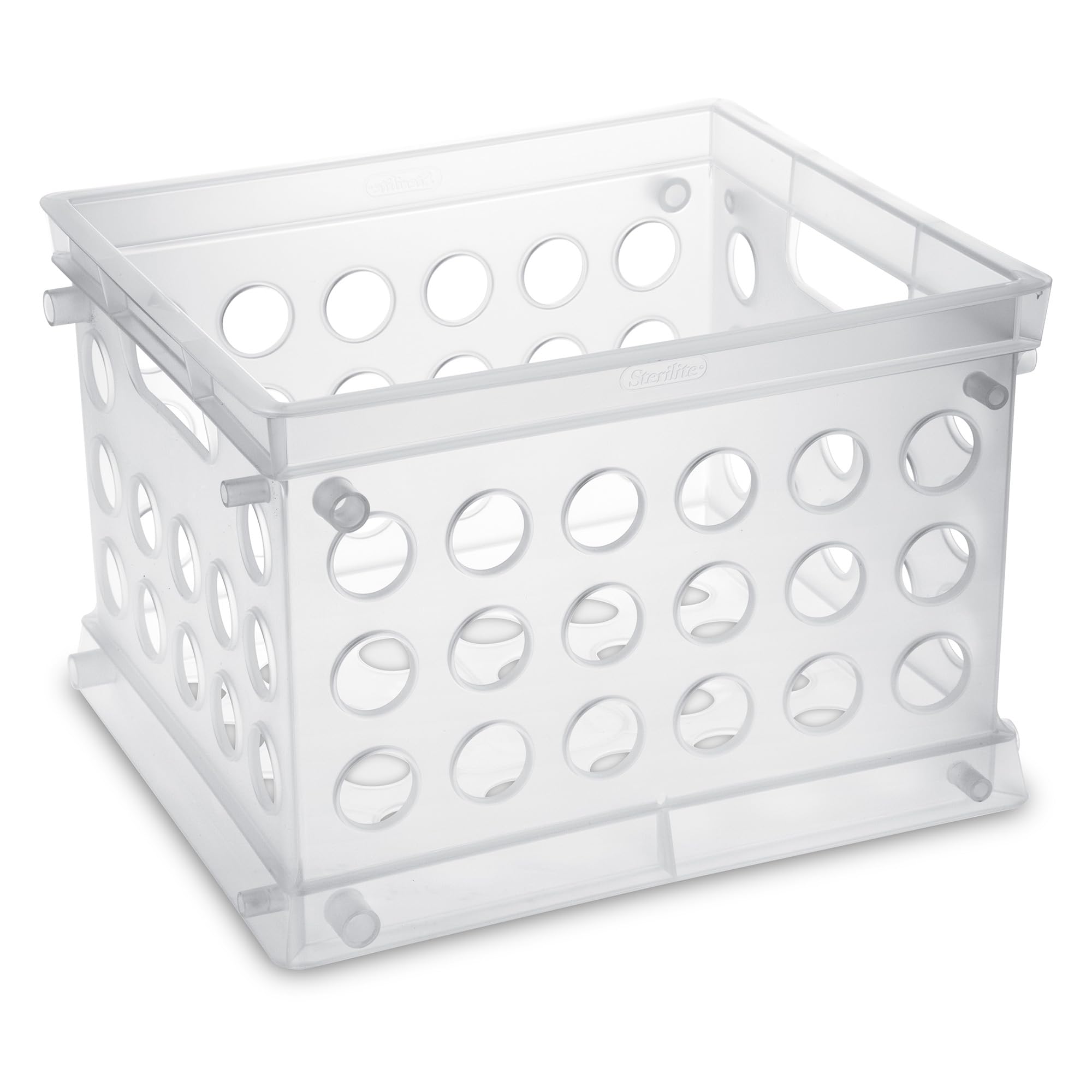 Sterilite Mini Crate, Stackable Plastic Storage Bin