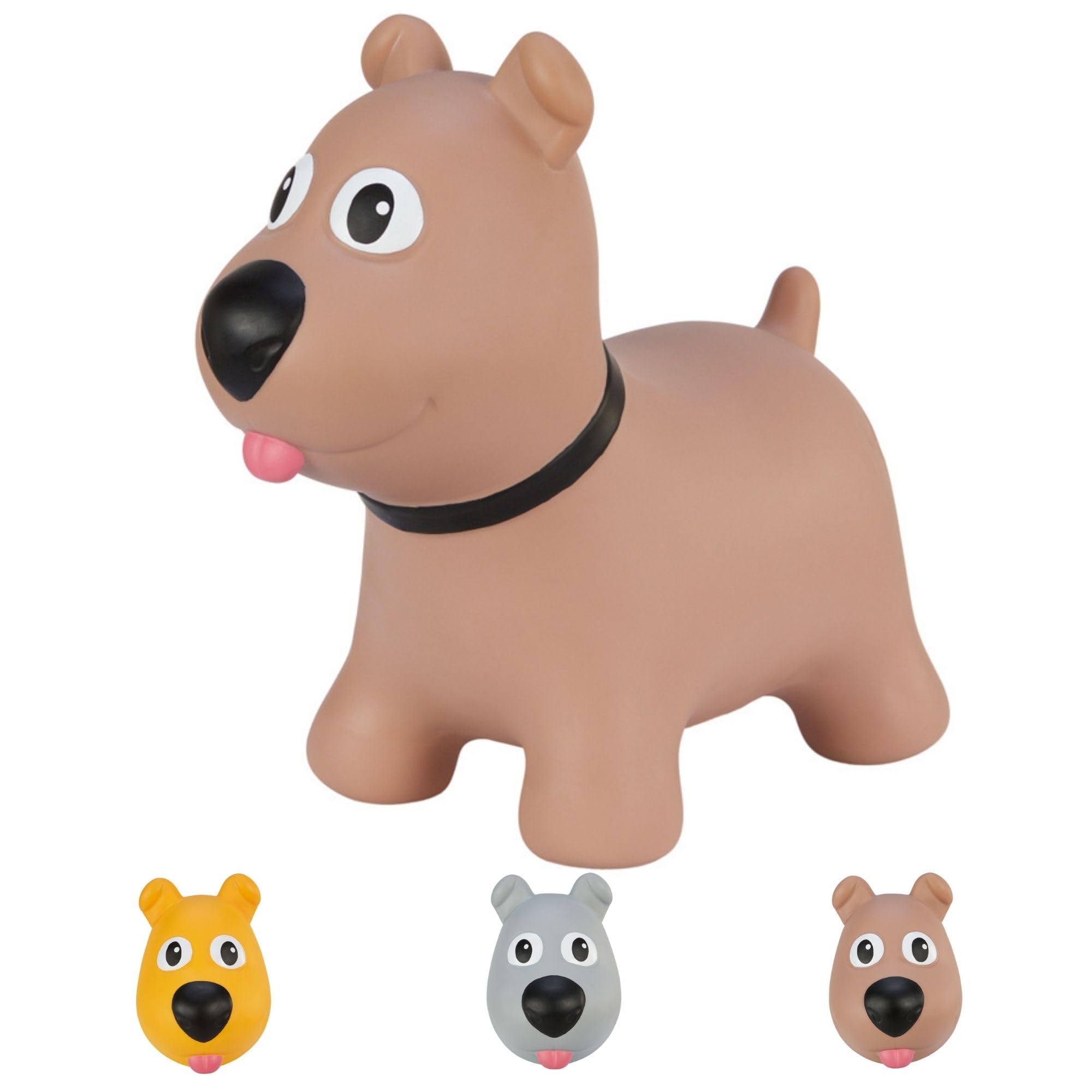 Hoppimals Tootiny Bouncy Animal, Bouncy Dog, Bouncy Toy from 1 Year & Bouncy Toy from 2 Years, Perfect for Gymnastics & Skill for Children, Packed in Gift Box, Includes Pump - Baby Bouncy Brown