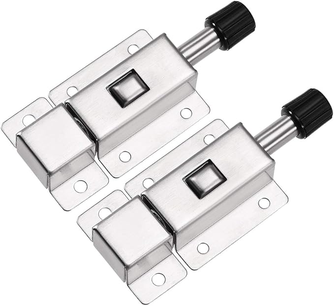 uxcell Door Barrel Bolt, Stainless Steel Security Push Button Spring