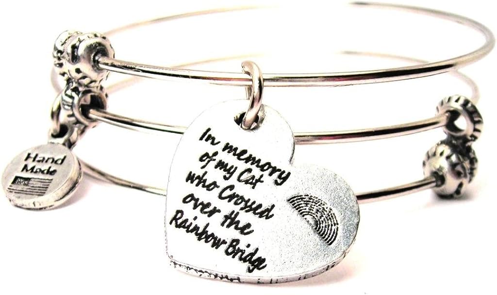 In Memory Of My Cat Who Crossed Over The Rainbow Bridge Triple Style Bracelet