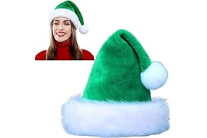 Ankelesz Santa Hat, Xmas Hat for Adults, Touch Soft Velvet Thickened Santa Hats for Christmas New Year Party Supplies