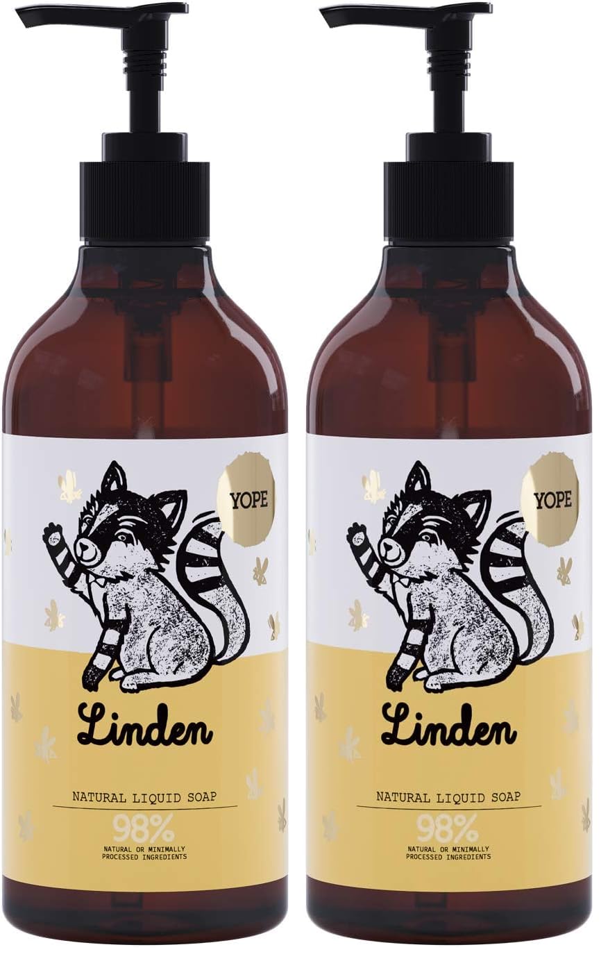 YOPE Liquid Hand Wash Moisturising Soothing Chamomile extract Linden Scent Allantoin Vitamin B5 Coconut & Sunflower Oil Vegan Cruelty Free 500 ml (Pack of 2)