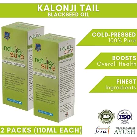 Nature SureTM Kalonji Tail Nigella Sativa Blackseed Oil (110 ml each) - Pack of 2