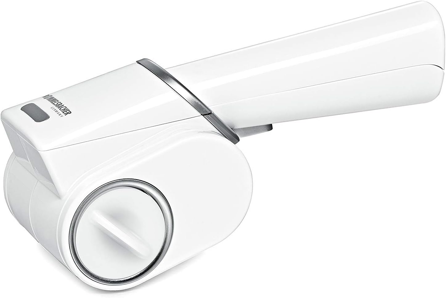 ROMMELSBACHER Multi Reibe MR 6 - herausnehmbare Reibetrommel aus Edelstahl, für Hartkäse, Nüsse, Schokolade & mehr, Power-Akku, weiß