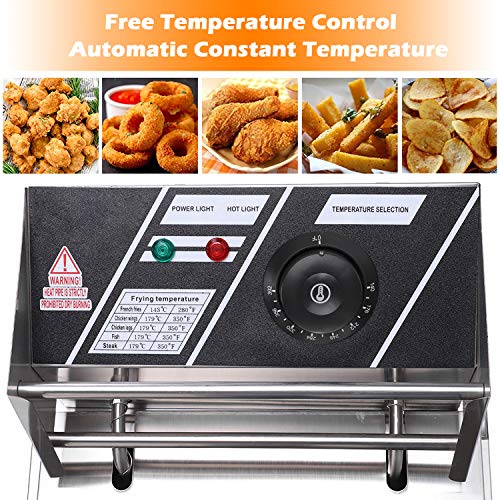 Commercial Deep Fryers with Basket and Temperature Control, Electric