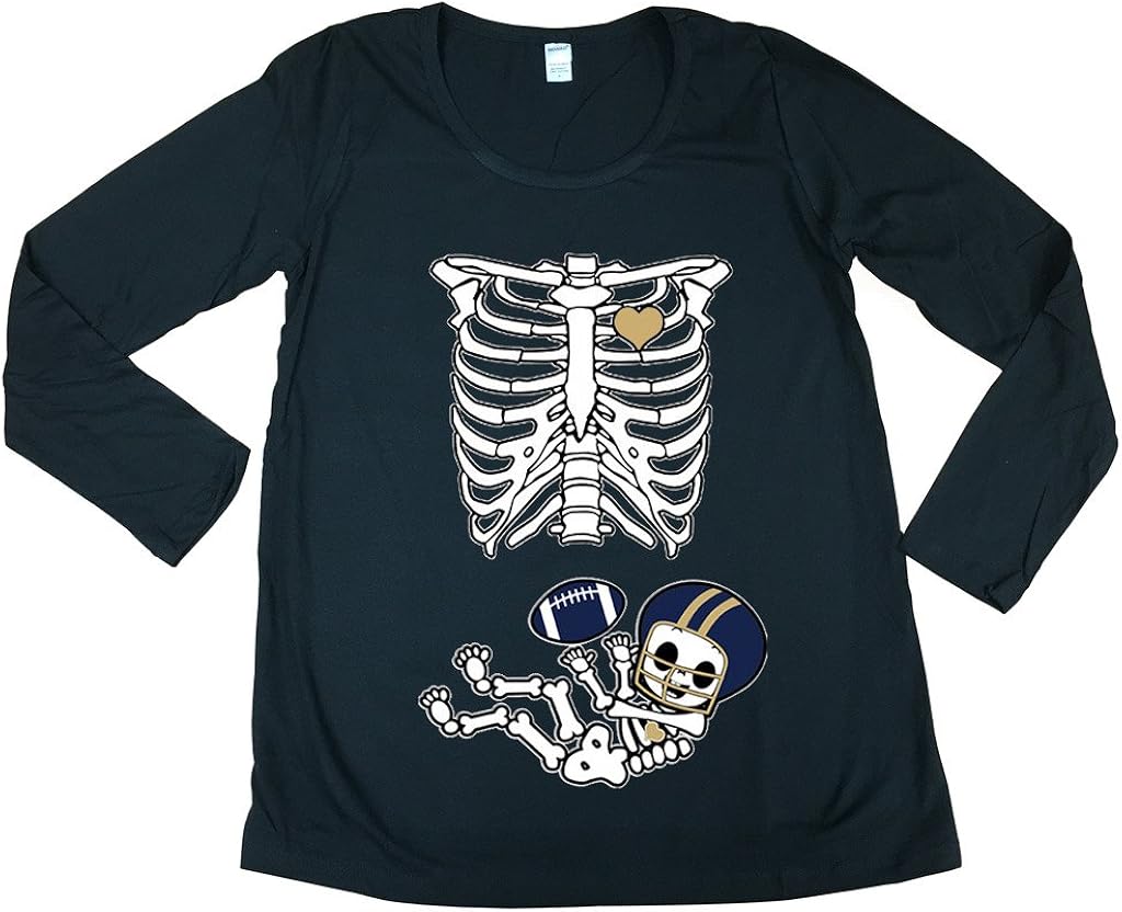 Long Sleeve Baby Skeleton St. Louis Football Future Mom Maternity DT T-Shirt Tee