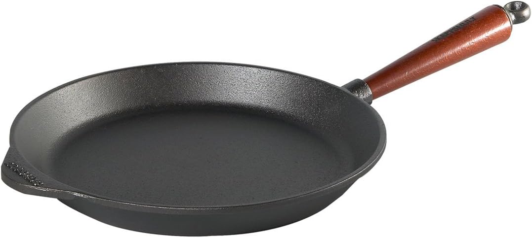 Skeppshult Poêle à frire en fonte avec manche en bois fabriquée en ...