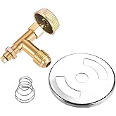 Aupoko DIY Propane Gas Control Valve, Gas Valve Made of Brass with 3/8" Male Flare Thread and Other side with M10X1 Metric Th