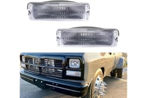 Tonsya For 1991 1992 1993 Dodge D150, D250, D350, W150, W250e, W350 Ramcharger,1991 Dodge D150S, W150S Front Parking turn signal lights housings Clear Lens #55026085, 55026084