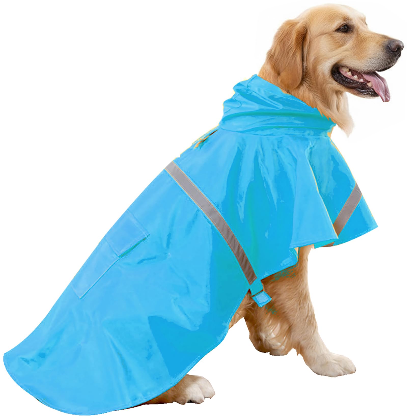 HAPEE Dog Raincoats for Large Dogs with Reflective Strip Hoodie,Rain Poncho Jacket for Dogs