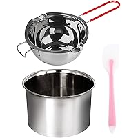 2 Pack Stainless Steel Double Boiler Pot with Heat Resistant Handle, Melting Pot Universal for Melting Chocolate, Butter…