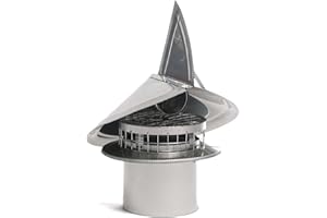 CHIM CARE CHIMNEY CAPS Chimcare Wind Directional Chimney Cap – Stainless Steel, Wind-Driven Cover for Non-Air Cooled Chimneys, Easy to Install, USA-Made, 8” Round