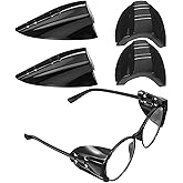 Gjinxi 2 Pairs Side Shields for Glasses, Flexible Safety Black Protective Eyewear Covers, Glasses Side Shields for Eyeglasses