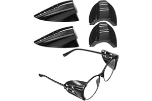 Gjinxi 2 Pairs Side Shields for Glasses, Flexible Safety Black Protective Eyewear Covers, Glasses Side Shields for Eyeglasses