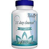 15 Day Cleanse, Gut and Colon Support, Advanced 15 Day Gut Cleanse Detox for Women & Men with Senna, Cascara Sagrada & Psyllium Husk, Non-GMO, 30 Capsules