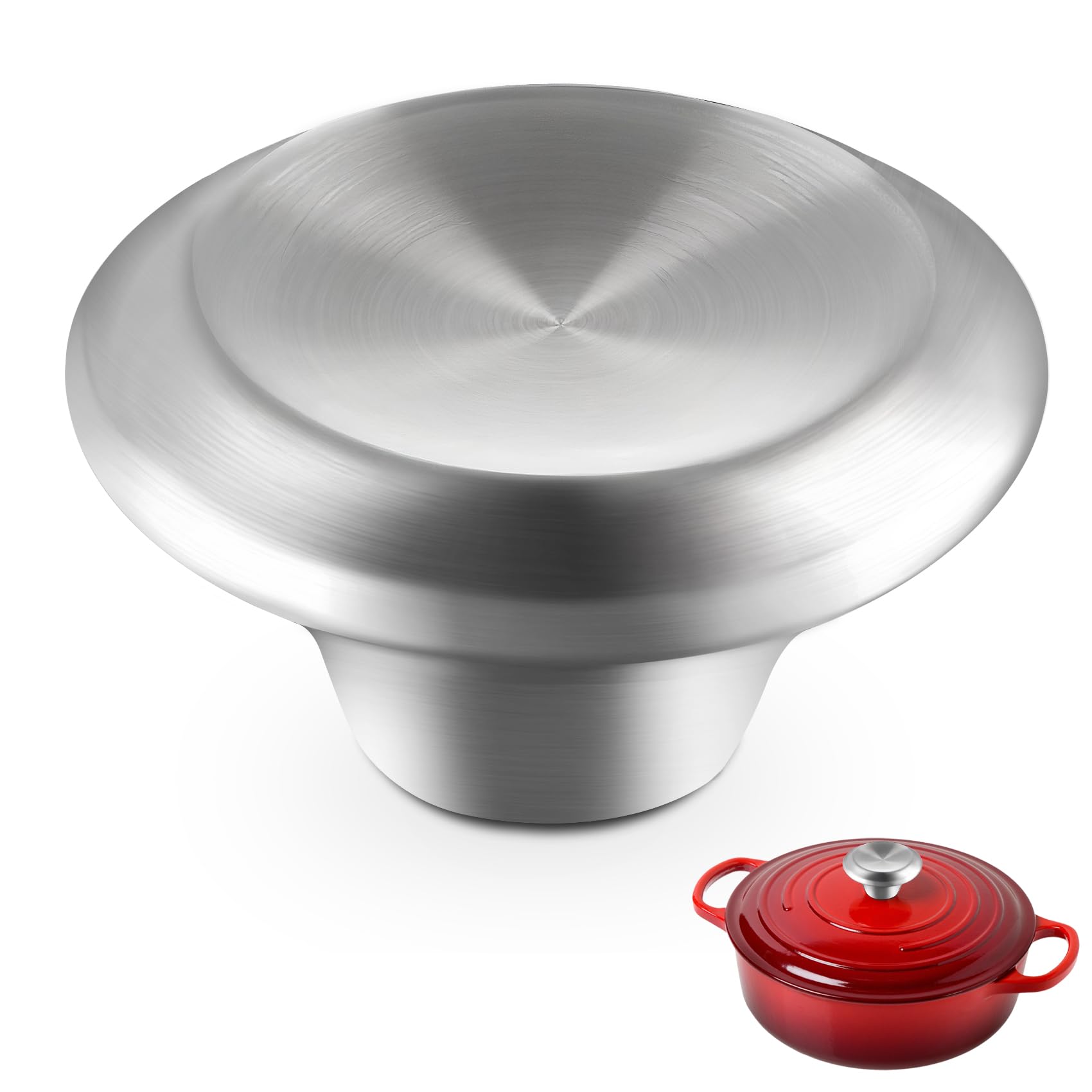 Photo 1 of Upgrade Dutch Oven Knob Replacement for Le Creuset, Pot Lid Knob Compatible with Aldi/Lodge and Other Enameled Cast-Iron Dutch Oven Commonly Used for Covers With Screw Holes 0.24 In, Frosted Surface