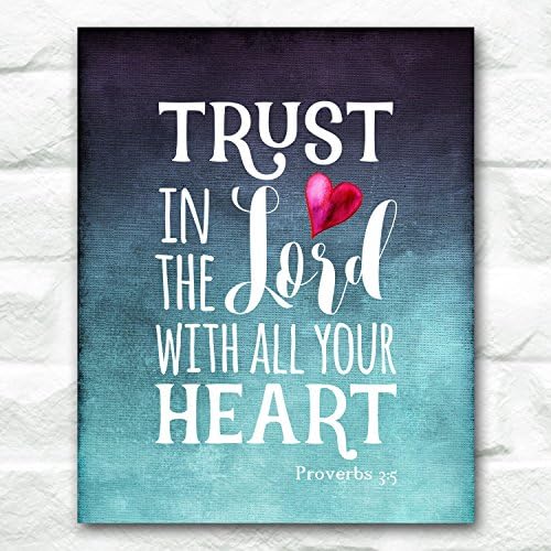 Trust In the Lord With All Your Heart | Proverbs 3:5 | 8 x 10 inches Art Print | Unframed