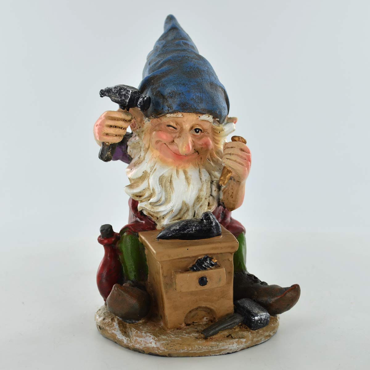 Gnome- In The Workshop Fantasy Figure Garden Ornament Home Decor Novelty Gift Joke Present Stocking Filler Elf Comical H10.5cm