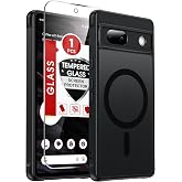 LeYi for Pixel-7A Case Matte [MagSafe Fit] with Screen Protector, Black | Google Pixel 7A Phone Case Magnetic Thin Translucent Military-Grade para Googlr7A Unlocked Android Celulares Mobile