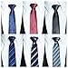TIGER MAMA 6pcs Zipper Skinny Tie Pre-tied Business Skinny Necktie Mixed Lot (Set-11)