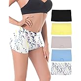 R RUXIA Women's Boyshort Panties Seamless Nylon Underwear Stretch Boxer Briefs 5 Pack