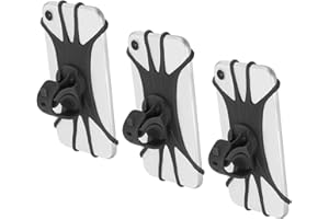 PATIKIL 3Pcs Bike Phone Mount, 360° Rotation Silicone Motorcycle Phone Holder for 3"- 6.5" Phones Adjustable Phone Mount for 