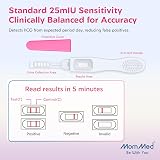 MOMMED Pregnancy Test 5 Pack 25 MIU 1 Minute Rapid HCG Tests view 4
