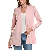 Anne Klein Womens Carmel Self Edge Kissing Front Cardigan