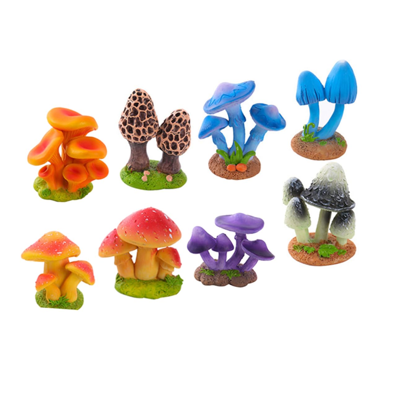 RORPOIR 8Pcs Mini Garden Mushroom Decorations Funny Wild Mushroom Models for Microlandscape Layout for Garden Decor Miniature Landscape Accessories and Displays