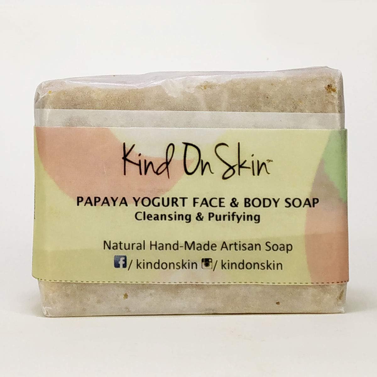 Kind On Skin Handmade Papaya Yogurt Face & Body Soap, 100g