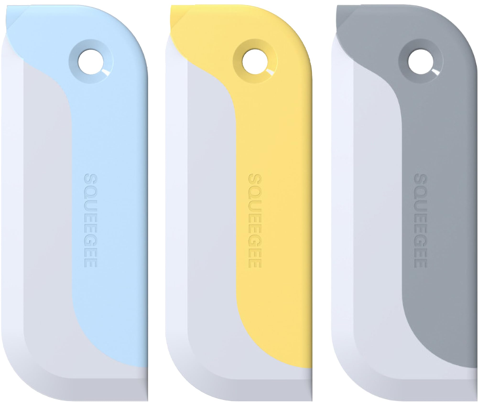 Photo 1 of 3 Pack Small Squeegees, Mini Squeegee for Windows, Mirrors, Bathroom Glass Shower Mirrors and Counter, Kitchen Countertops and Sink. Dish Scraper for Cleaning Up Dish Residue.(Blue&Yellow&Grey)