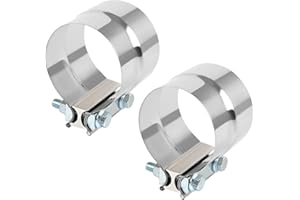 DOCAS 3.5 Inch Exhaust Clamp, Lap Joint Band Clamp Stainless Steel 2PCS