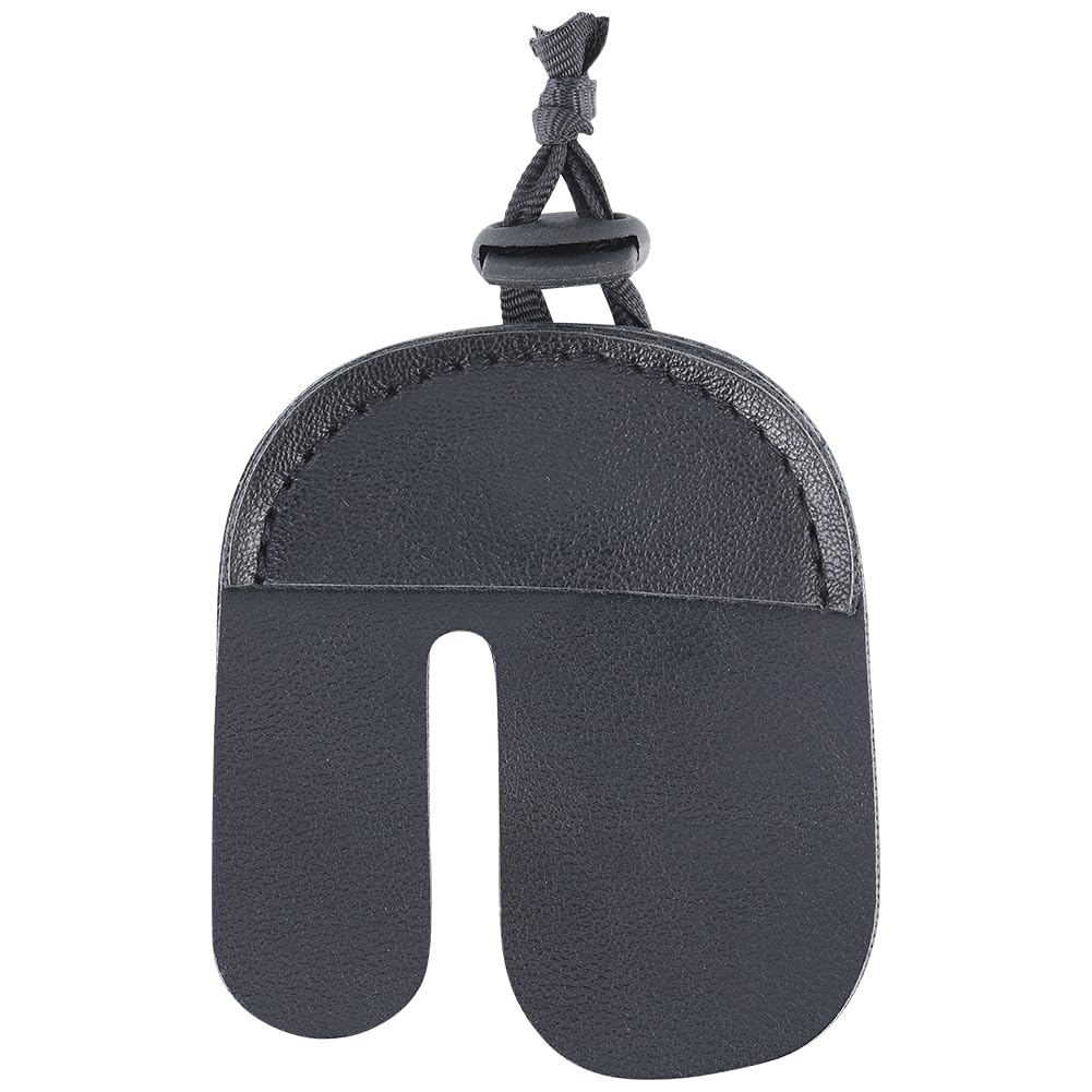 GORGECRAFT 3PCS Leather Archery Finger Tabs Long Bow Finger Hand Protect Guard Handmade for Shooting Hunting Practice Gear Recurve Bows Compound Bow Right Hand Men and Women Archery Equipment Black