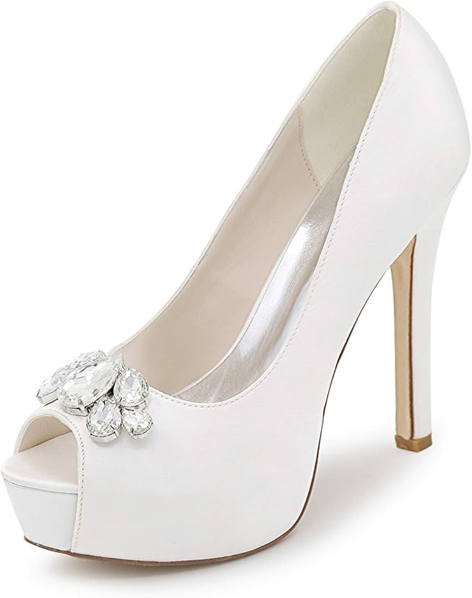 Wedding dress shoes comfortable,Women High Heels Satin