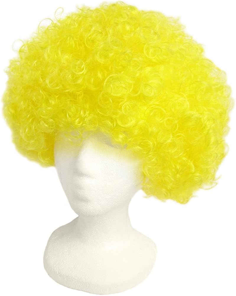 Yellow afro wig Clearance