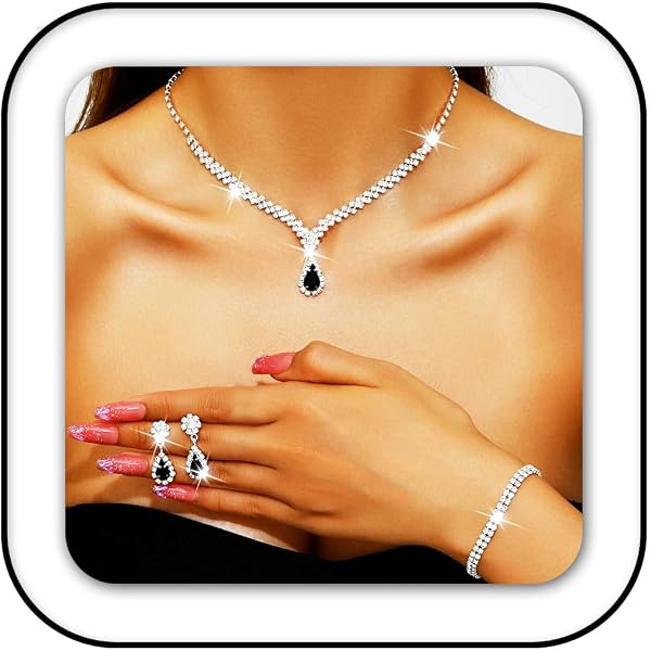 Highergo 2 Sets Acrylic Jewelry For Women - Statement Necklace, Earrings & Bracelet Marble Set - View #8
