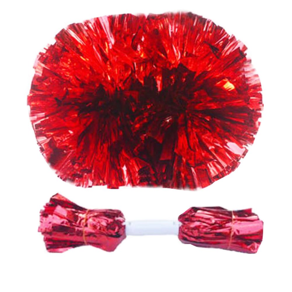 thefancypumpkin 14.96 Inch Team Sports Cheerleading Poms Middle Handle Pompoms 2 PCS-Red