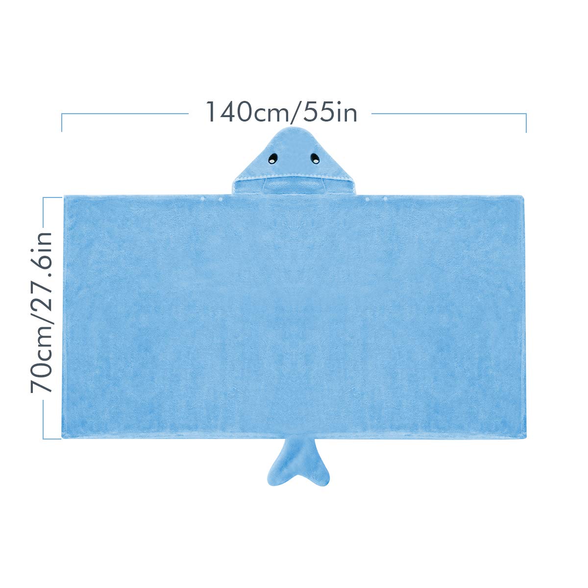 Baby Bath Towels, Premium Hooded Towel for Kids Highly Absorbent Coral Fleece Bathrobe for Boys Girls-27.5\