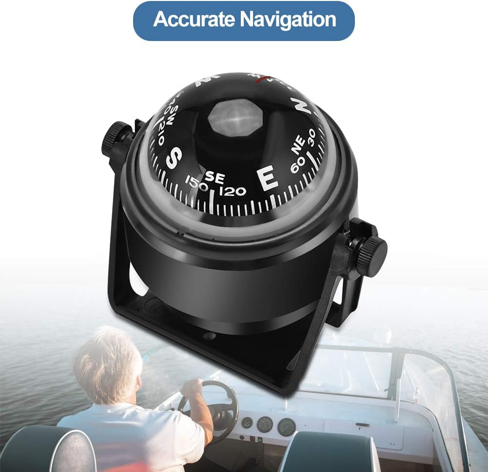 Yosoo Health Gear Mini Boat Navigation Compass, Marine Compasses Ball Night Vision Car Dashboard Compass for Boat Vehicle Caravan Truck : Sports & Outdoors