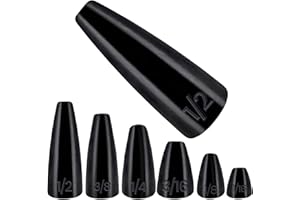 Reaction Tackle Lead Worm Weights Bullet Shaped Sinkers with Size Stamped - Bass Fishing Tackle Sinkers Fishing Weights (25-Pack)