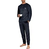 Mens Pajama Sets Fleece Pjs Winter Warm Lounge Sleepwear Soft Comfy Pajamas for Men