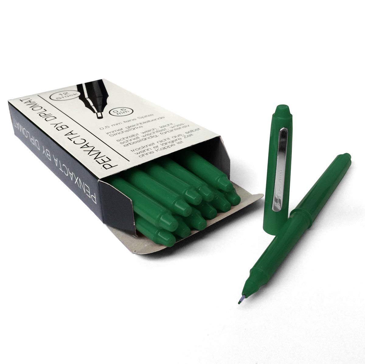 Penxacta Diplomat Fineliner 0.5 mm Pack of 12 Green